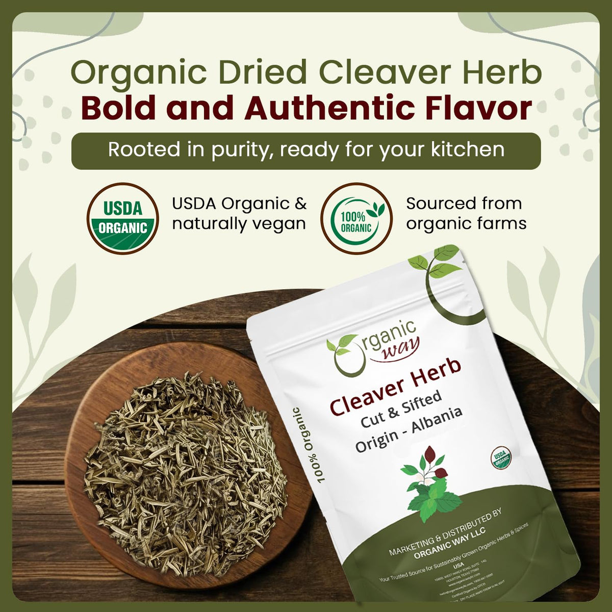 Dried Cleavers Herb Cut & Sifted