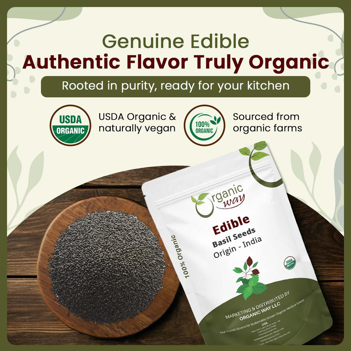Edible Basil Seeds - Origin - India