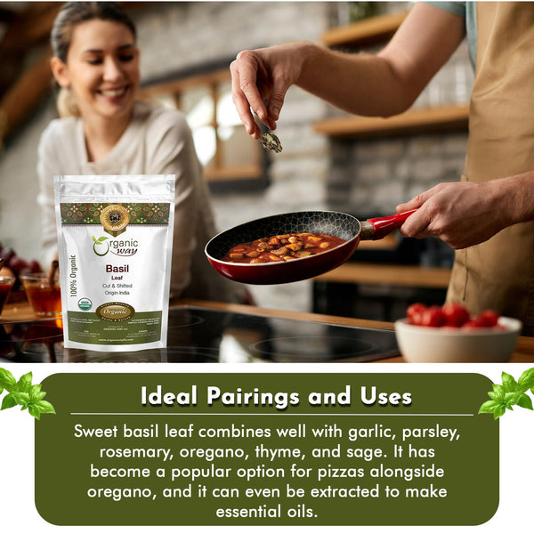 Organic Way Basil Leaf Cut and Sifted