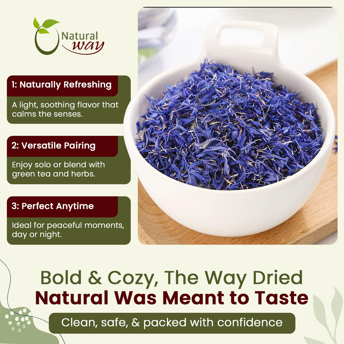 Natural Cornflower Petals Blue - Herbal Tea | Kosher Certified | Origin - Albania