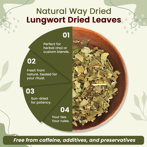 Natural Lungwort Dried Leaves Cut & Sifted -  European Wild Harvest