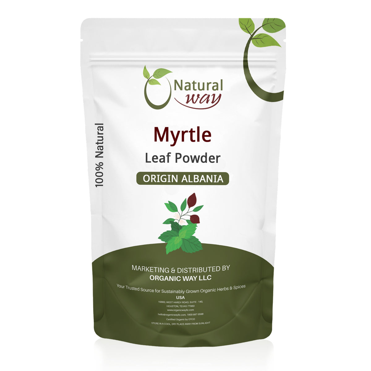 Natural Myrtle Leaf Powder, European Wild Harvest