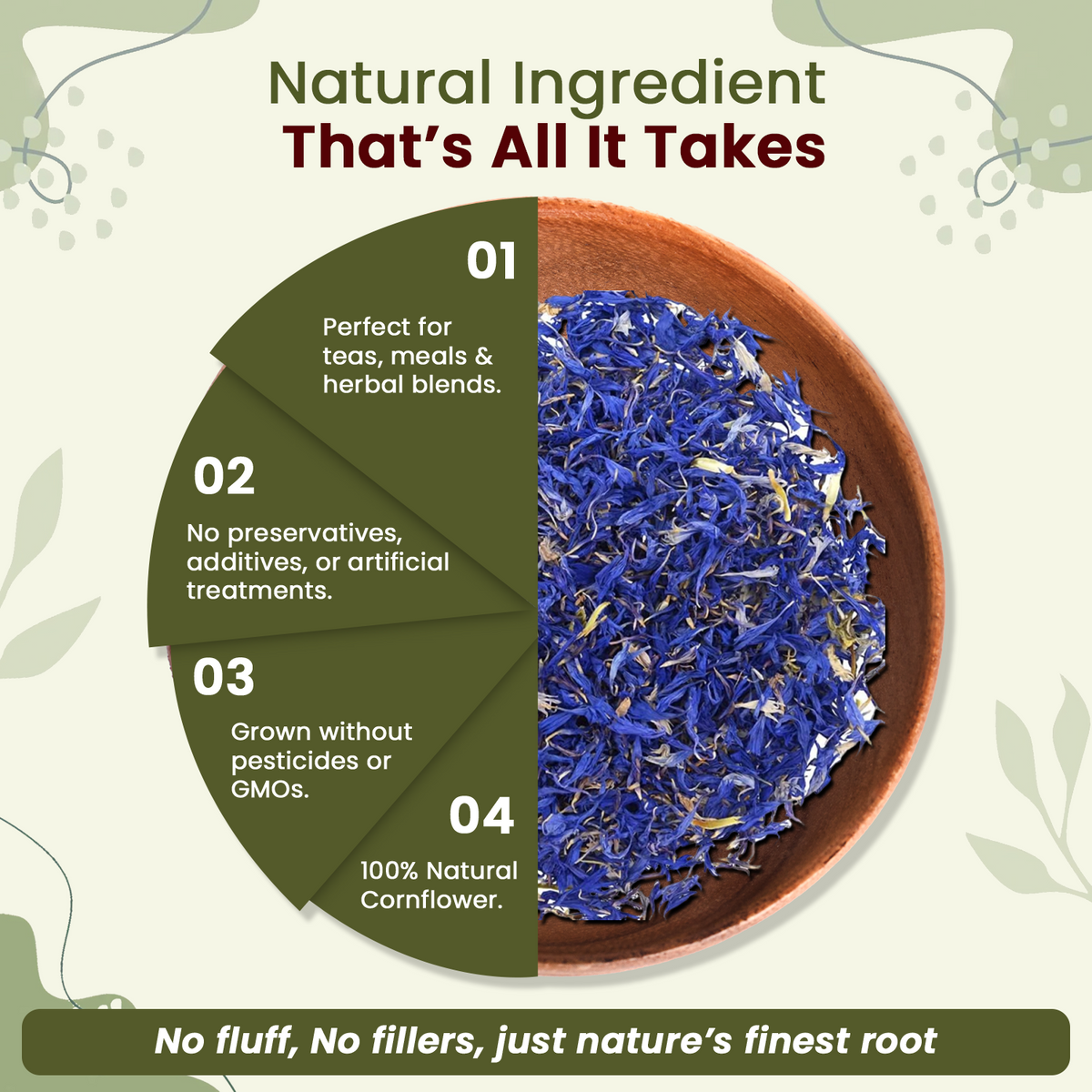 Natural Cornflower Petals Blue - Herbal Tea | Kosher Certified | Origin - Albania