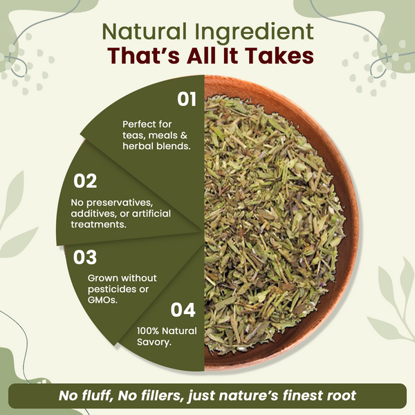 Natural Savory Leaf (Cut & Sifted), European Wild Harvest