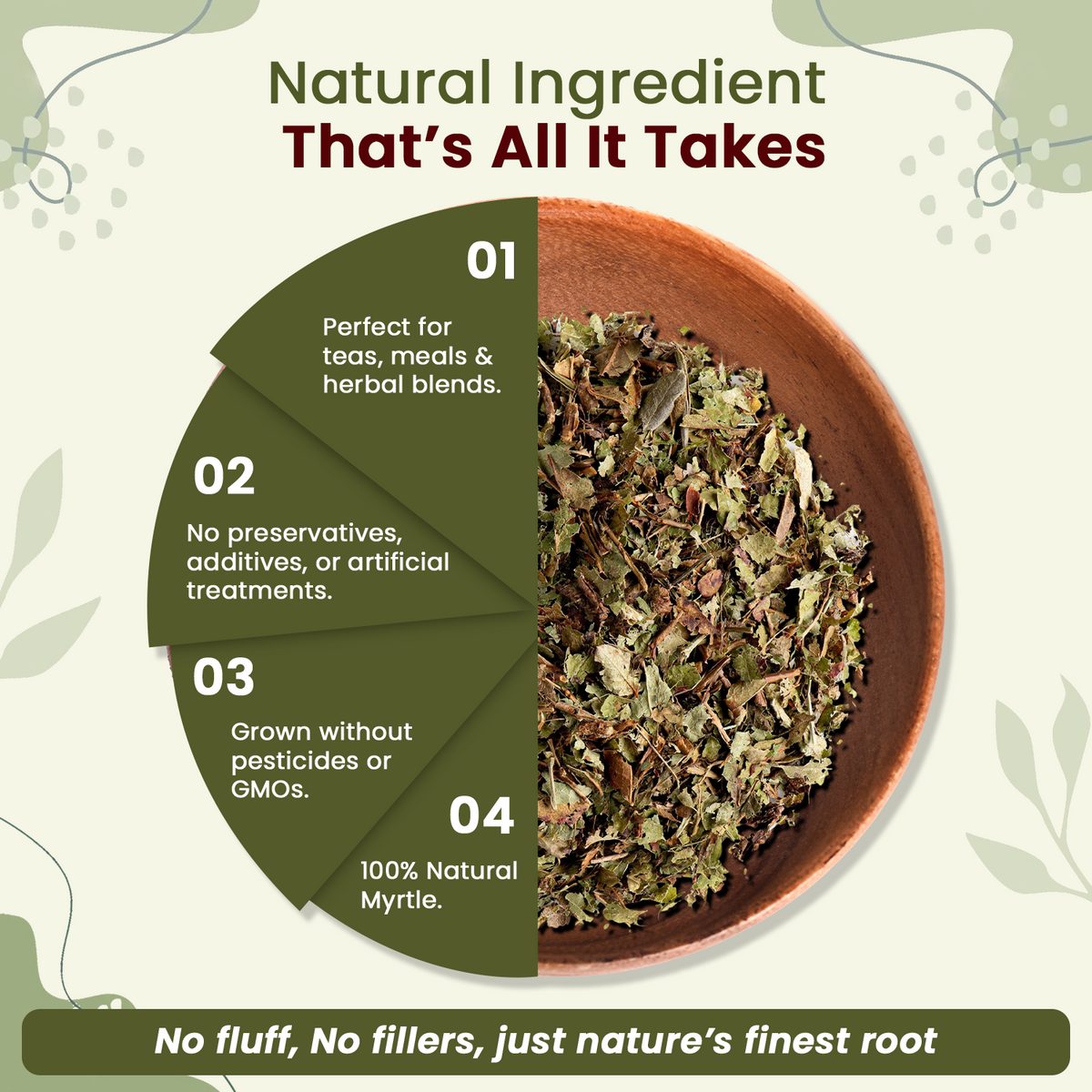 Natural Myrtle Leaf Whole, European Wild Harvest