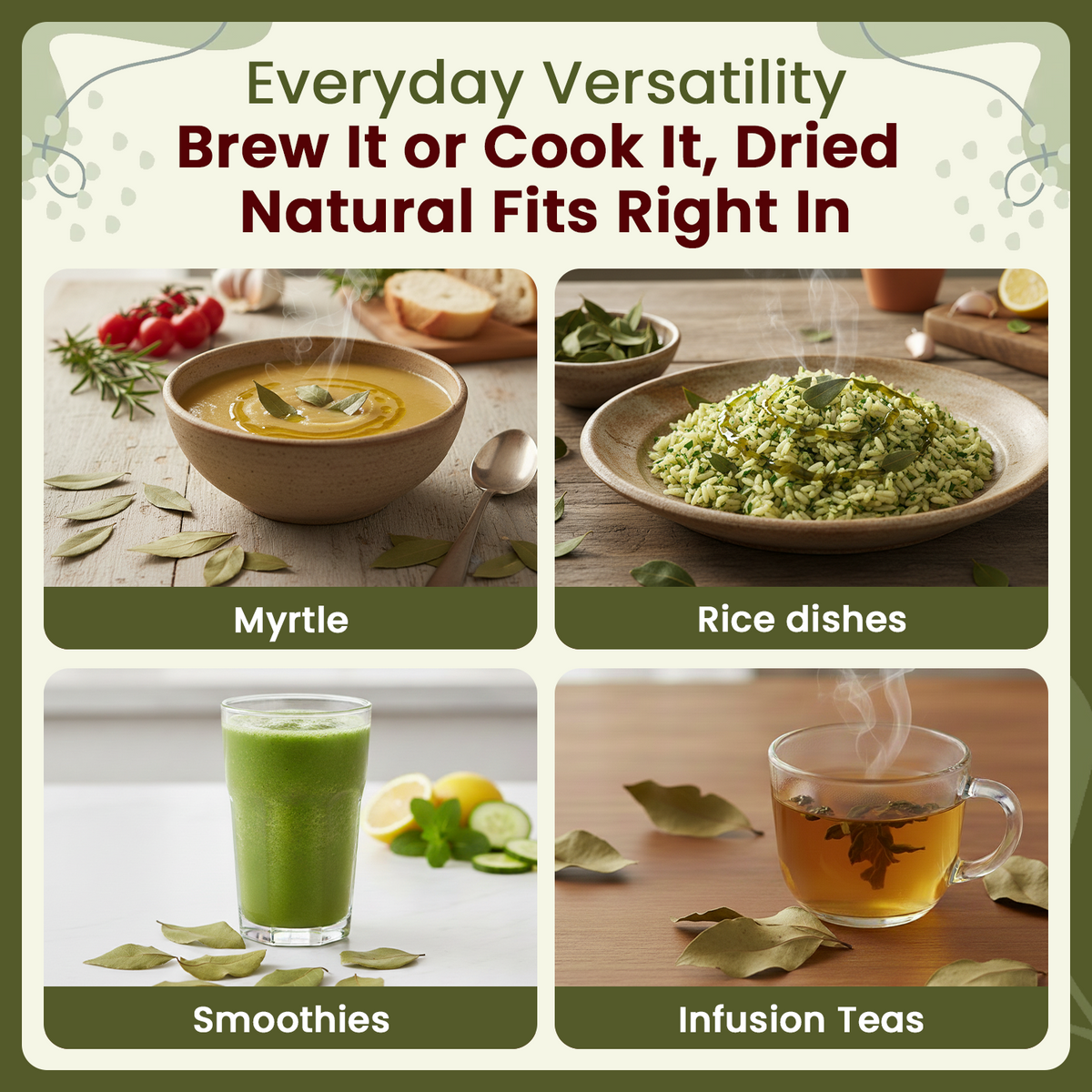 Natural Myrtle Leaf Whole, European Wild Harvest